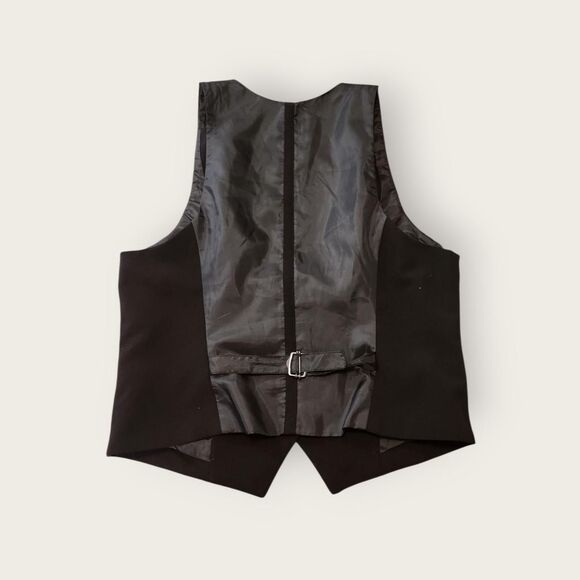 Vintage Y2k New York and Company black cropped button up waistcoat vest - Picture 2 of 4
